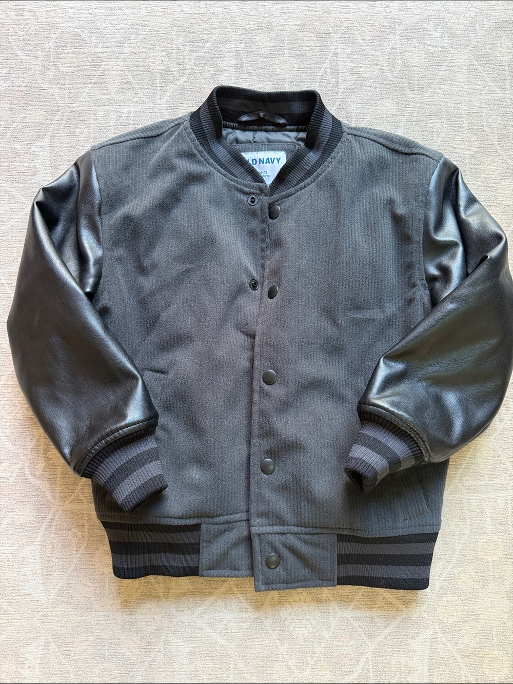 Old Navy Gray and Black Kids Bomber Jacket